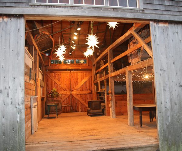 barn venue indoor lights